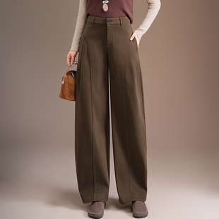 今年流行爆款加厚超帅柳叶弯刀裤宽松女裤子秋冬气质时尚哈伦长裤