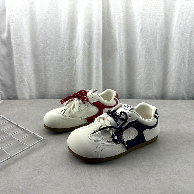 春季新款2026拼色德训鞋系带休闲运动鞋时尚百搭平底鞋休闲女鞋,女鞋,时尚休闲鞋,淘宝优惠券,粉丝福利购,淘宝优惠卷