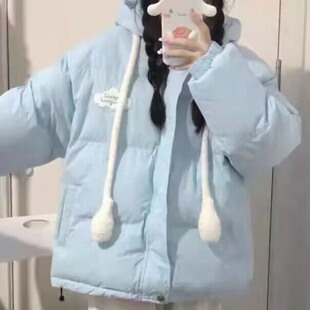 羽绒服女少女冬装初中高中学生棉衣韩版宽松可爱衣服羽绒棉服外套