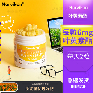 美国Norvikon诺维肯先目蓝莓叶黄素酯护儿童成人中老年眼小熊软糖