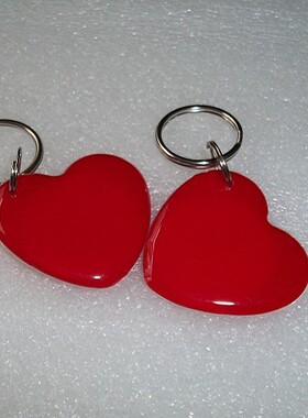 JTRFID4038心形红M1S50水晶钥匙扣卡ISO14443A协议IC异形卡