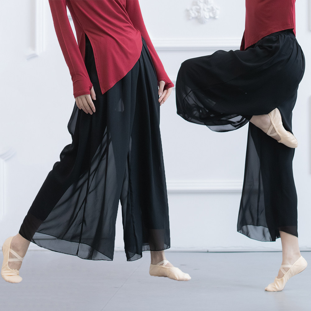 古典舞服女现代舞服民族舞蹈服练功服练功裤飘逸雪纺舞蹈裤阔腿裤,运动/瑜伽/健身/球迷用品,现代舞服装,淘宝优惠券,粉丝福利购,淘宝优惠卷