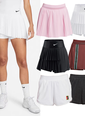 NIKE耐克网球裙速干女郑钦文短裙运动半身裙百褶裙DR6850 FD6533