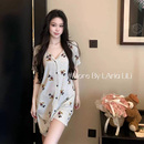 睡裙女夏季新款卡通米奇2026莫代尔睡衣宽松短袖带胸垫可爱家居服