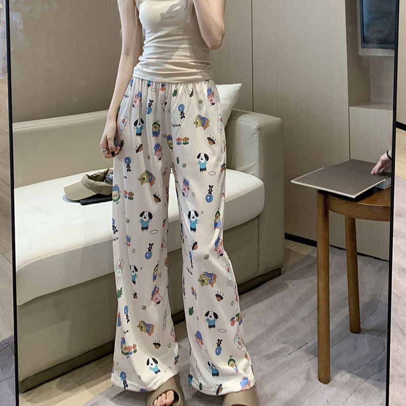 遛弯裤春秋夏季长裤休闲趣味风韩系少女可爱卡通外穿居家睡裤女