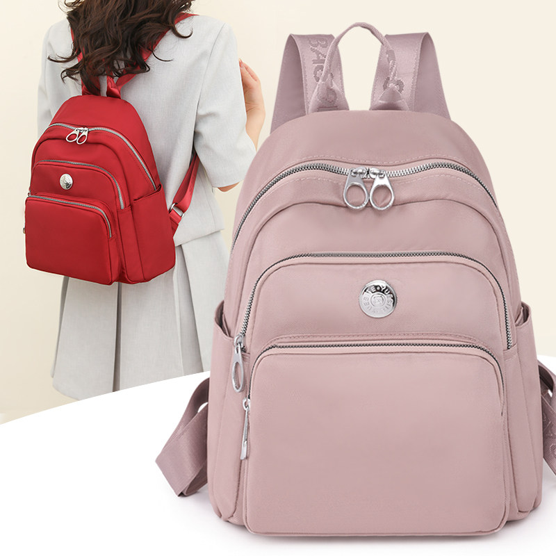 双肩包女2023新款双肩背包时尚旅行小包时尚轻便牛津布百搭女包包