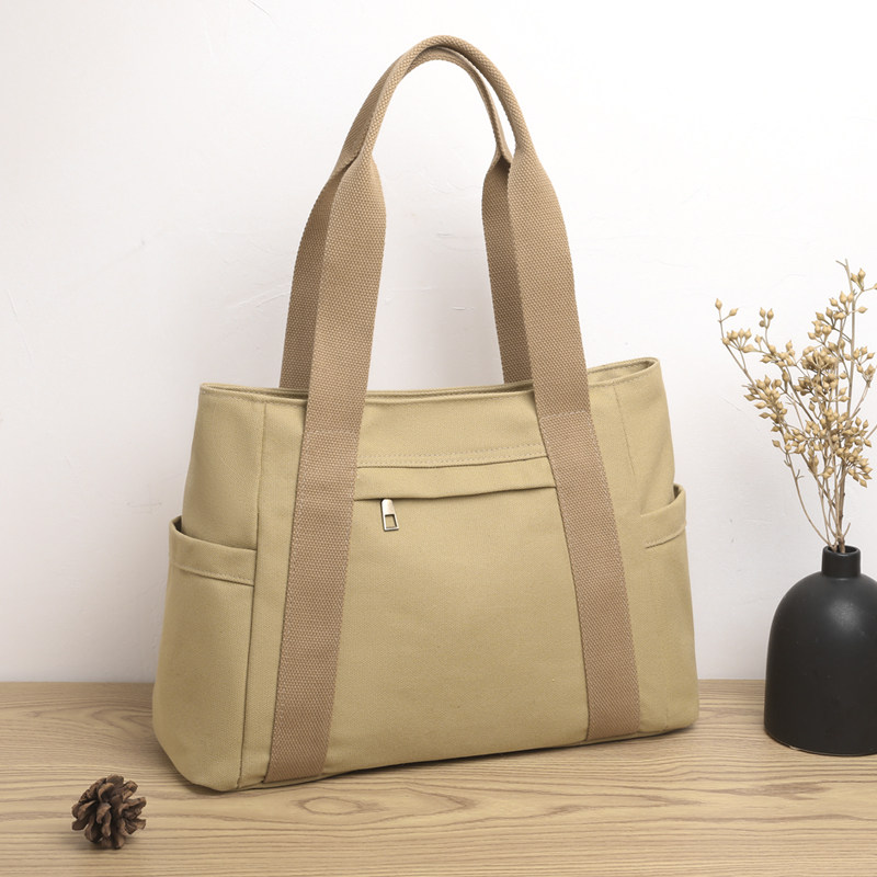 上班帆布拎包女士防水尼龙单肩简约手提大包女2023年新款牛津布包