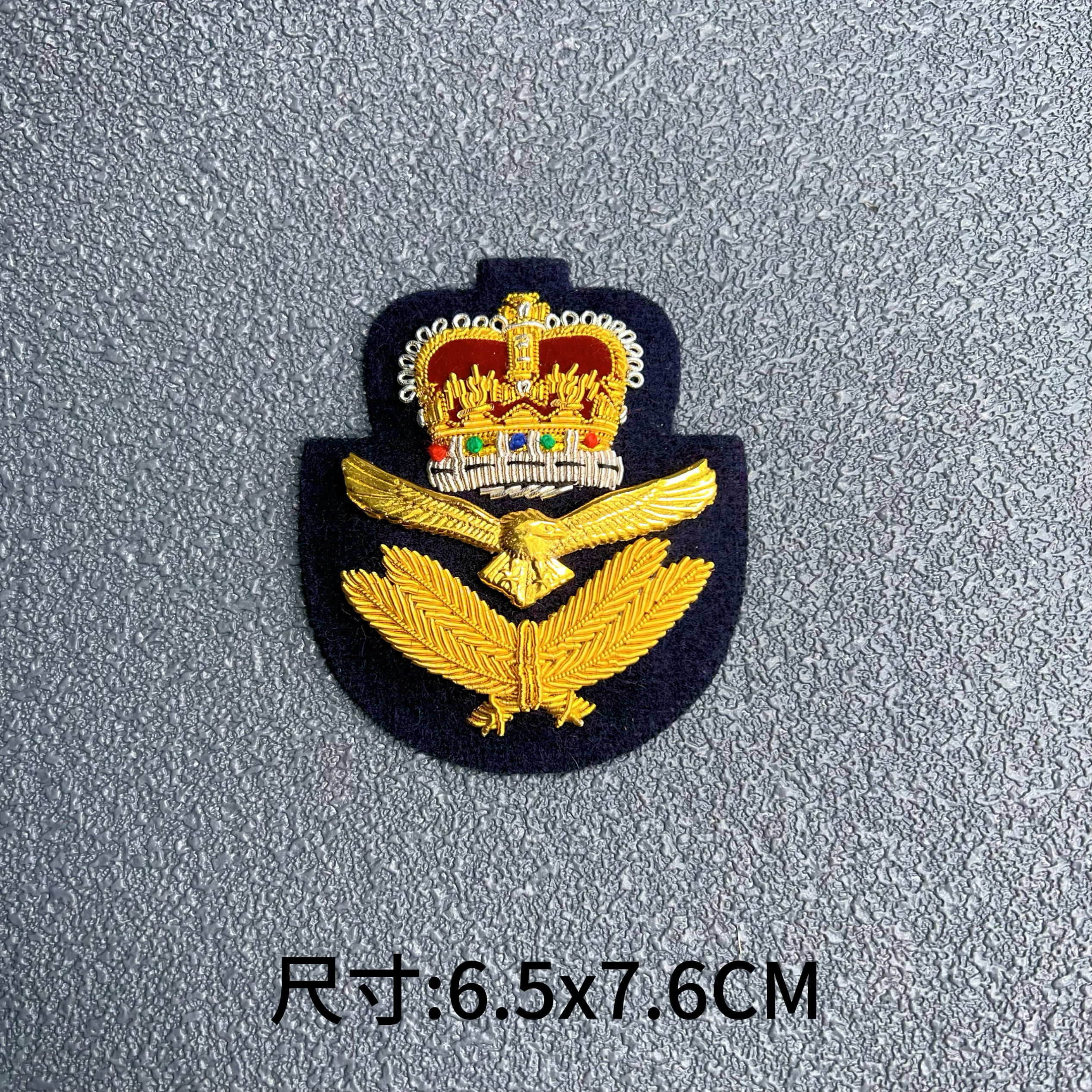 手工金销刺绣英国皇家鹰帽徽皇冠贴花高档布贴衣服装饰补丁贴