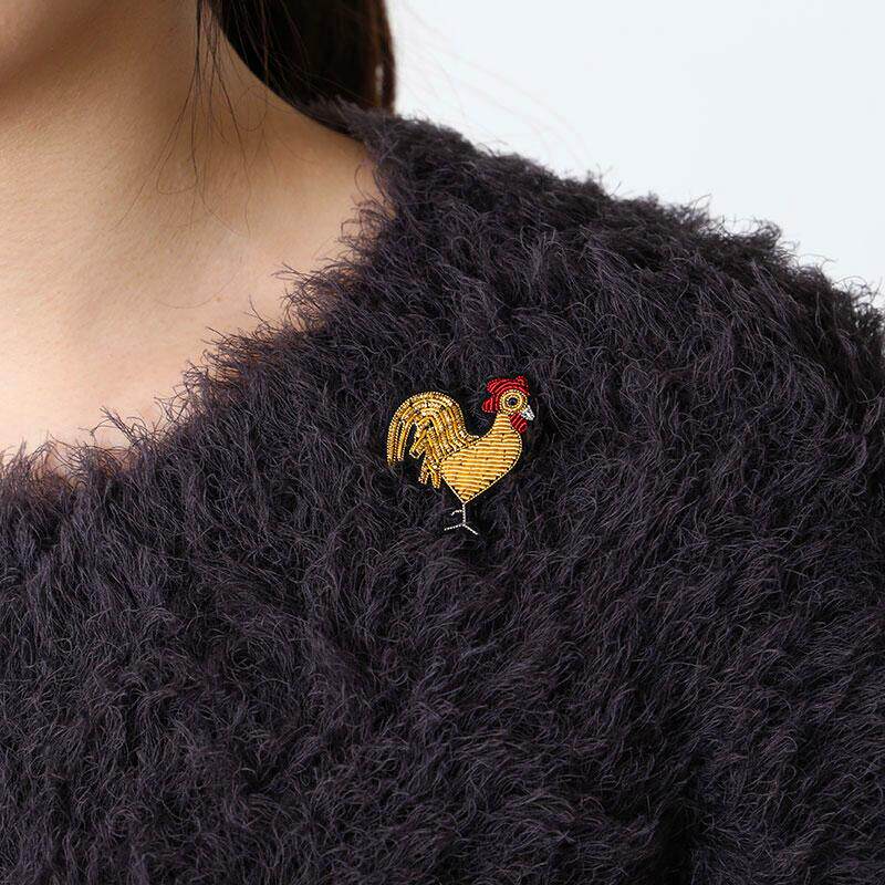 法国设计百搭欧洲潮牌手绣生肖鸡高卢雄鸡胸针胸花西服羽绒服配饰