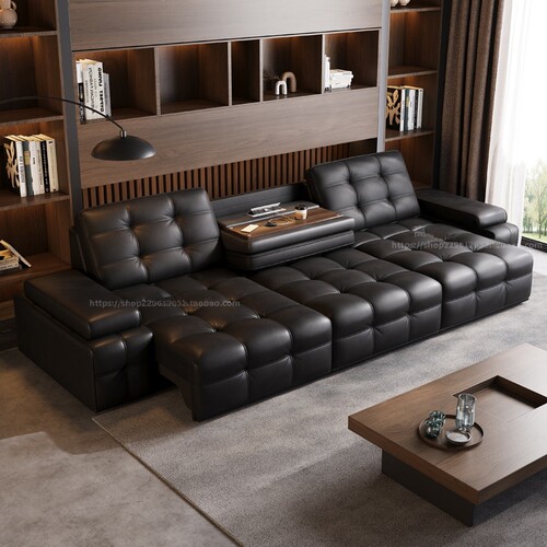 劳伦斯零靠墙意式智能伸缩电动沙发床多功能两用家庭影院三人位