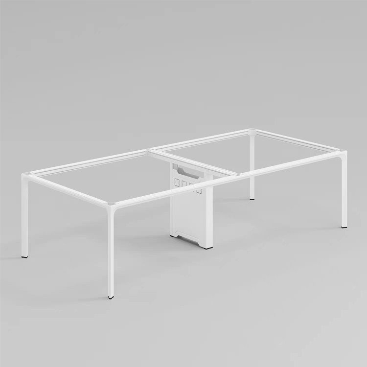 简约纯铝合金办公工位会议桌架新款桌腿支架员工卡位电脑桌架定制