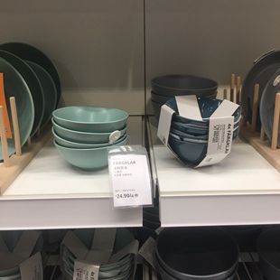 国内宜家 法利克洛碗纯色陶瓷饭碗12厘米16厘米IKEA家居代购