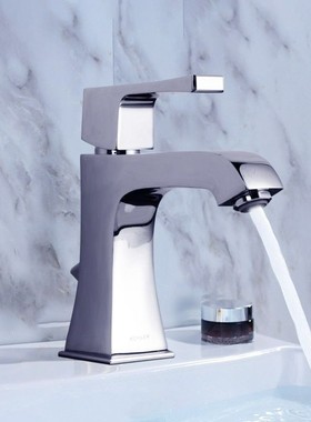 科勒梅玛K-23372T-4-CP全铜防溅水单把洗手盆台盆冷热黑色水龙头