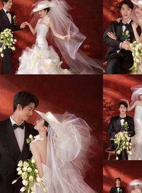韩式清新白色弯月形郁金香手捧花仿真花影楼旅拍新娘结婚婚纱花束