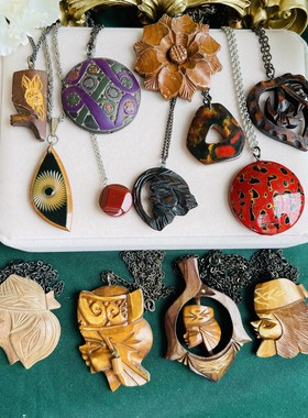 日本美人头像吊坠长项链