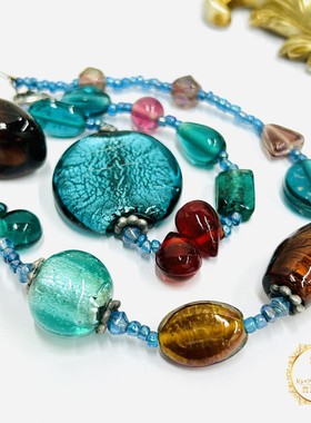 意大利穆拉诺手工琉璃古董项链