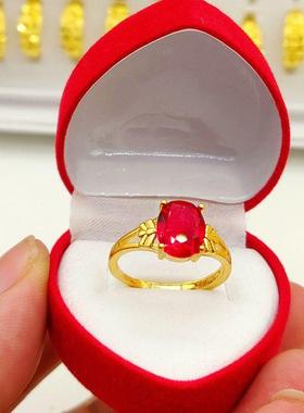 越南沙金红宝石戒指可调节