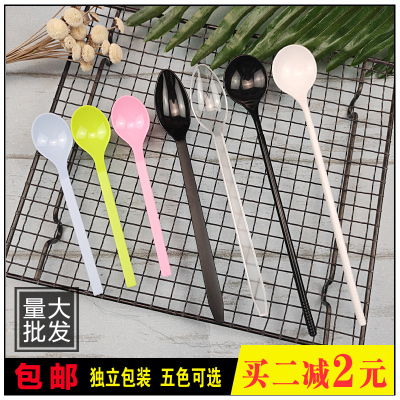 一次性勺子塑料长柄单独包装甜品