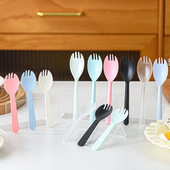 一次性叉勺塑料长柄勺子叉子甜品蛋糕勺叉水果叉冰淇淋勺独立包装