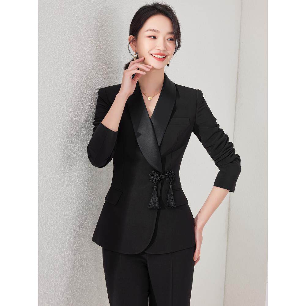 艾尚臣新中式西装套装女春秋时尚职业女裤套装