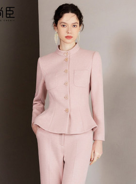 艾尚臣法式西装套装女2025冬季新款职业套裤播音主持人高端两件套