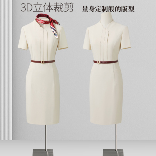 夏季职业连衣裙女时尚气质前台工装案场客服礼仪接待美容院工作服