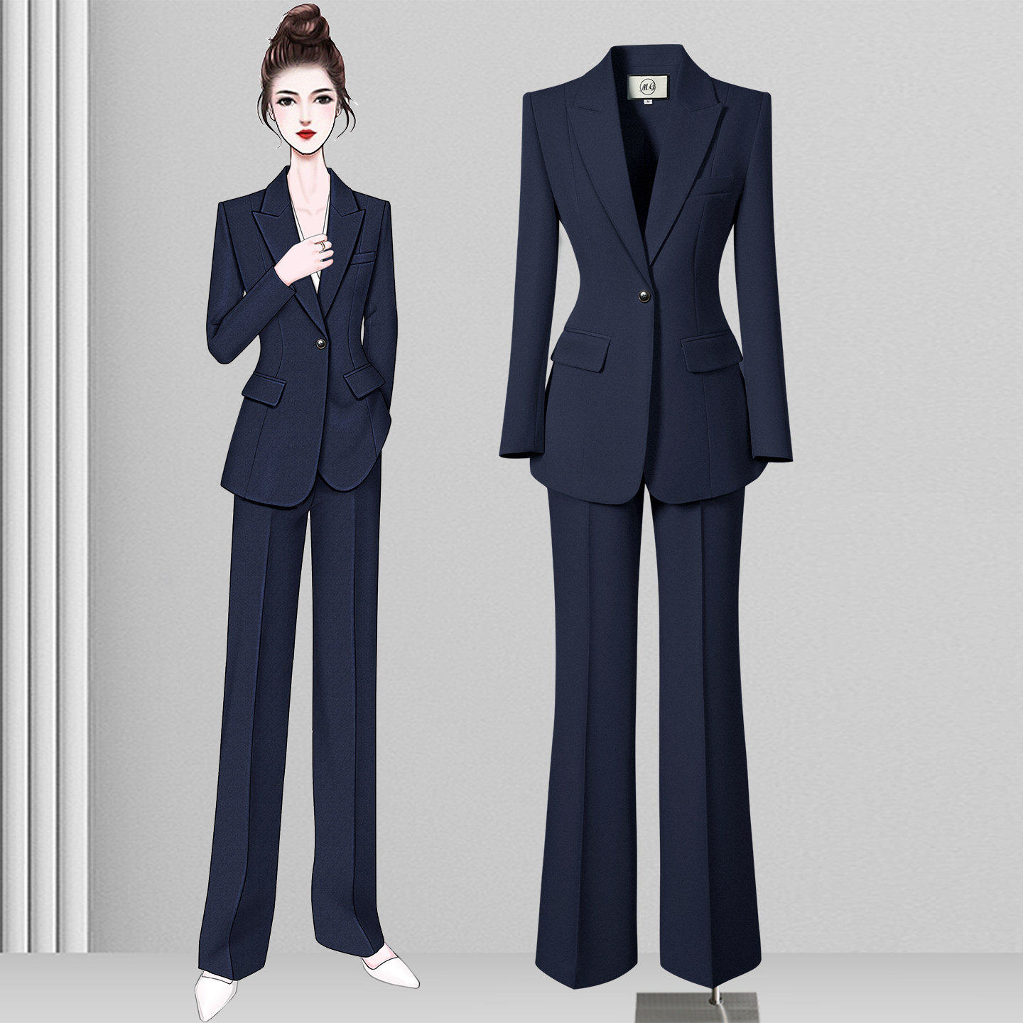 西装套装女春秋职业气质通勤公考面试正装简约干练经理工作服高端