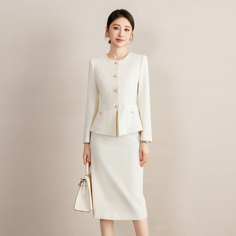 钟老板小香风套装女春秋新款高级感正式场合时尚外套半身裙两件套
