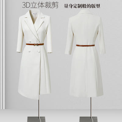 春秋职业连衣裙女高级感西装裙主持人气质正装医美前台工作服夏季