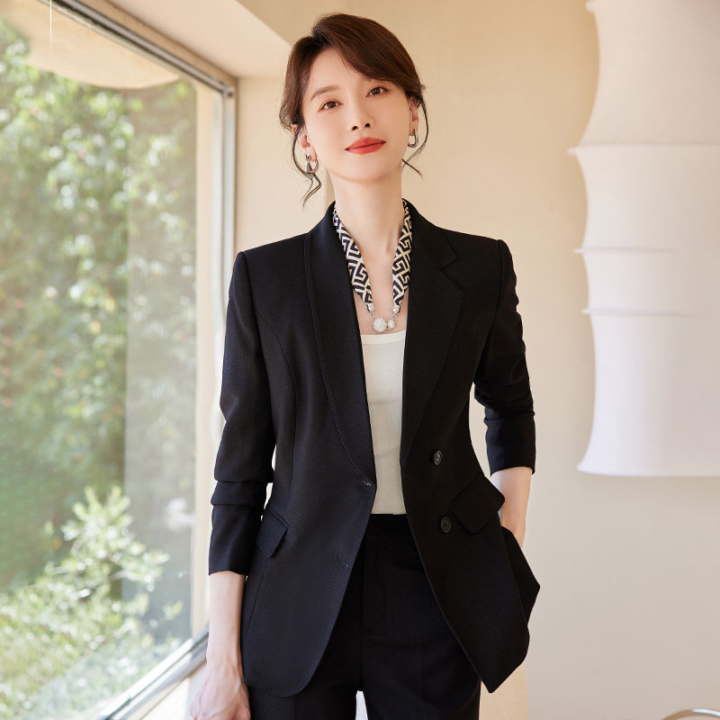 诗璐雅2024新款西装外套女春季韩版干练女神范修身职业西服工作服
