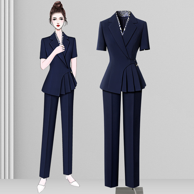 夏季短袖西装套装女2025新款白领通勤气质时尚职业酒店经理工作服