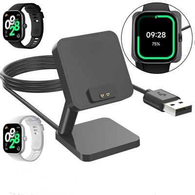 适用红米手表5/M2427W1充电线磁吸座充智能watch4/M2314W1充电器Redmi手环3充电器M2434B1支架替换配件