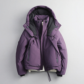 羽绒服男连帽宽松潮流 易麦美式 潮牌工装 加厚面包服防寒羽绒外套