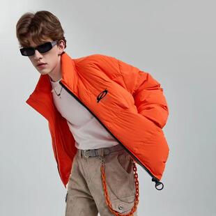 美式潮牌纯色立领羽绒服情侣款90白鸭绒冬季户外抗寒保暖百搭外套