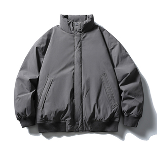 冬季 美式 羽绒服情侣款 立领工装 百搭宽松休闲白鸭绒外套 复古基础款