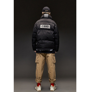 潮牌情侣工装 1990刺绣90白鸭绒 羽绒服男女同款 新品 羽绒外套 冬季