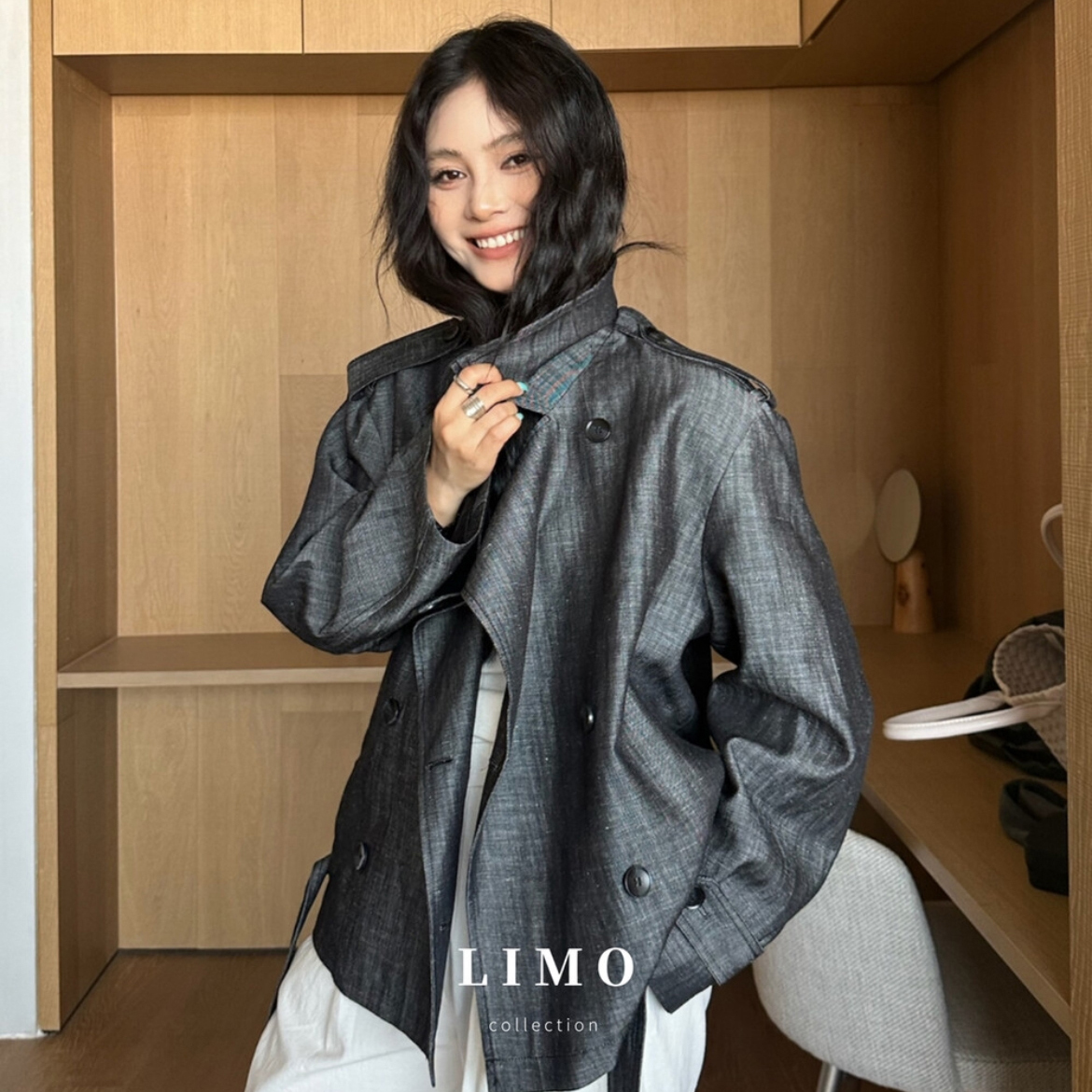 LIMO老钱风极简亚麻经典款风衣