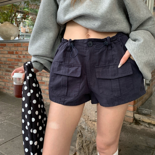 HOLDER 2025早秋新款 韩系辣妹简约百搭显瘦口袋休闲工装短裤女