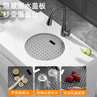 红林鸟圆形水槽台下带盖吧台西厨迷你304不锈钢单槽纳米小水槽