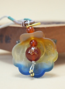 真灵验蛇人琉璃贝壳葫芦福禄吊坠