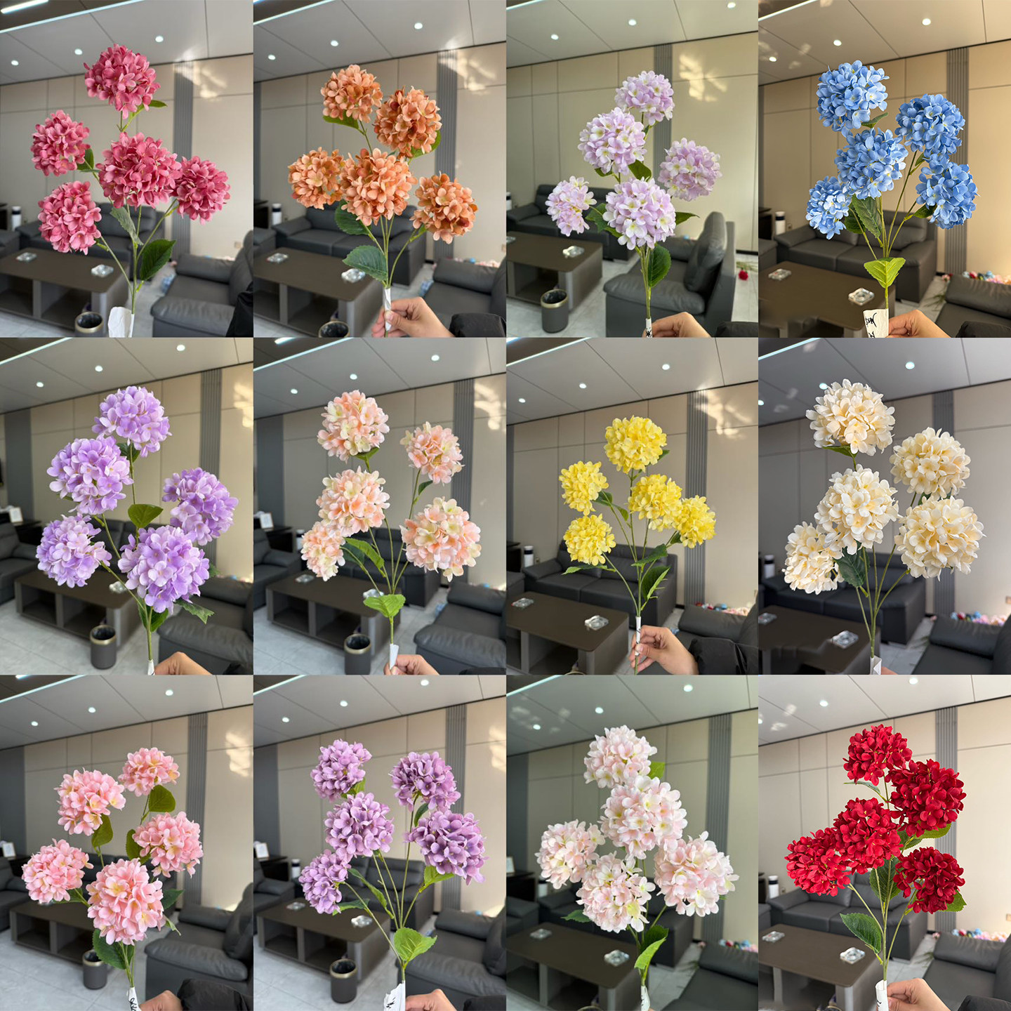 仿真 5头糖果绣球假花人造花成品婚庆用花地排造景花客厅插花摆件
