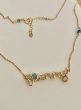 项链礼物14K注金手工定制项链女