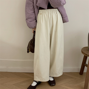 初吾家2026春新款加厚休闲直筒裤宽松显瘦梨型身材小个子气球裤女