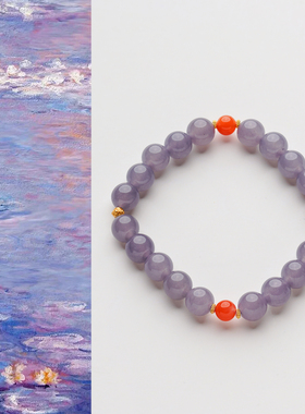 天然新中式烟紫玉髓南红手串女