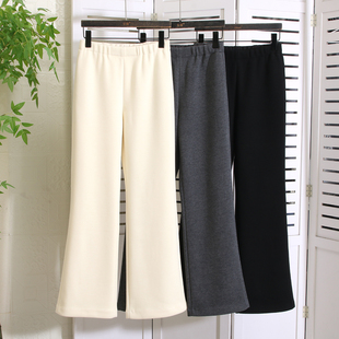 尖鼎~奢MAX!加厚加绒~保暖显瘦松紧腰窄版直筒微喇叭休闲裤秋冬