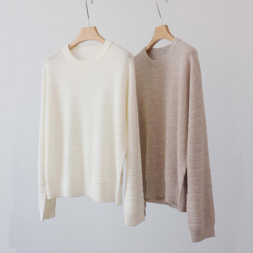 简约高级圆领亮片肌理保暖羊绒衫