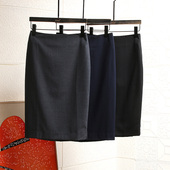 羊毛混纺职业高腰半身裙包臀裙一步裙四季 海外订单纯尾 百搭时尚