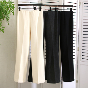 王 厚绒500g重四面弹力松紧腰骨感微喇叭裤 狠货源 冬 全民裤