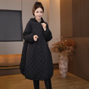 1196新款2026加厚保暖棉衣圆领中长款口袋宽松版型女生秋冬单品