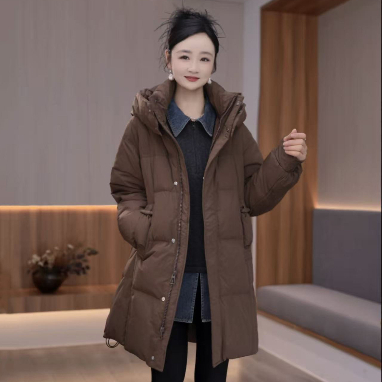 8697秋冬新款韩版2025宽松休闲时尚拉链连帽羽绒服女,女装/女士精品,羽绒服,淘宝优惠券,粉丝福利购,淘宝优惠卷